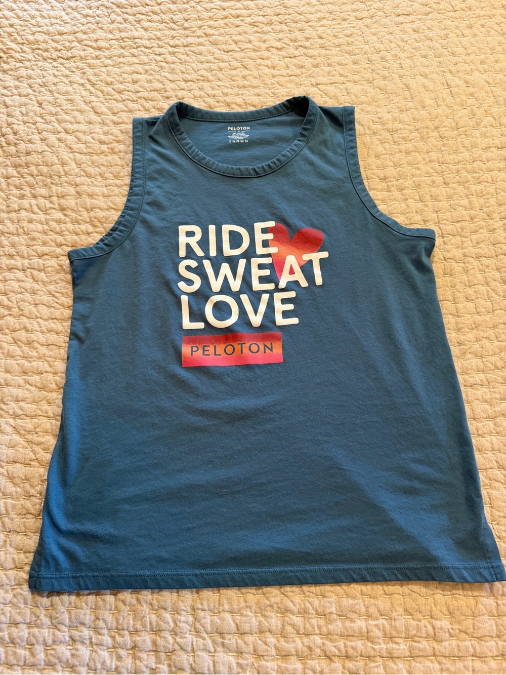BOGO 1/2 off all peloton items. Higher price prevails. Peloton Ride Sweat Love